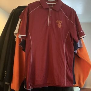 USC Trojans Red Nike Dri Fit Team Polo/Golf Stitched Logo Sz small